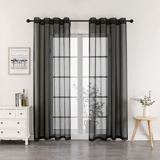 GoodGram Montauk Accents 2 Piece Grommet Top Summery Sheer Voile Window Curtain Panels For Extra Long & Taller Windows - 90 i