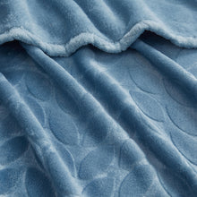Kate Aurora Pastel Chic Embossed Leaves Ultra Plush Accent Throw Blanket - 50 in. W x 60 in. L - Blue