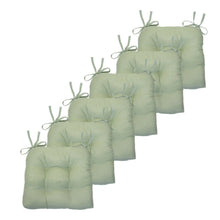 Kate Aurora Country Living Plush Solid Colored Country Farmhouse Reversible Chair Cushions/Pads With Tear Proof Ties - Green 