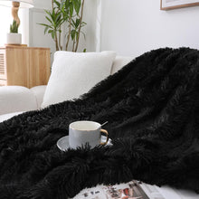 Kate Aurora Regal Luxe Oversized Ultra Soft & Fuzzy Lined Accent Throw Blanket - 50 in. W x 70 in. L - Black