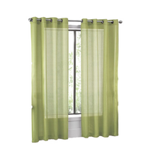 GoodGram Ultra Luxurious Elegant Sheer Grommet Single Curtain Panel - 54 in. W x 84 in. L, Green