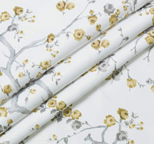 Kate Aurora 2 Pack Shabby Chic Grommet Top Floral Cherry Blossom Curtain Panels - 38 in. W x 84 in. L, Yellow/Gray