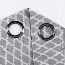 Kate Aurora 2 Pack Amari Contemporary Lattice Light Filtering Grommet Top Window Curtain Panels - Silver
