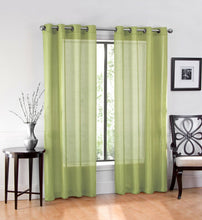 GoodGram Basic Home Grommet Top Sheer Single Window Curtain - 52 in. W x 45 in. L, Green
