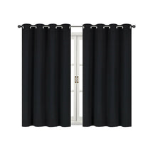 Kate Aurora 100% Thermal Blackout Bath & Kitchen Window Curtains - 50 in. W x 63 in. L, Black