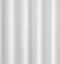 Kate Aurora Spa Collection Modern Waffle Fabric Shower Curtain - Standard Size - White