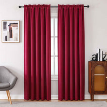 Kate Aurora Basic Drape Light Filtering Woven Jacquard Thermal Single Rod Pocket Window Curtain Panel - Red