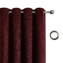 Kate Aurora Costanza 2 Piece Room Darkening Grommet Top Textured Window Curtain Panels - Burgundy