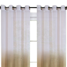 Kate Aurora Tropical Living Semi Matte Sheer Ombre Chic Grommet Top Window Curtains - 52 in. W x 84 in. L, Tan