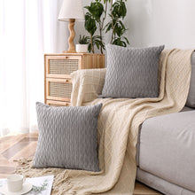 Kate Aurora Overfilled Crushed Velvet 1 Piece Zippered Christmas Accent Throw Pillow - 18" x 18" - Gray