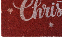 Kate Aurora Red Merry Christmas Bristled Coir Outdoor Welcome Mat - 18"x30"
