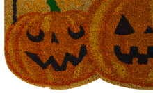 Kate Aurora Halloween Three Jacks Pumpkin Bristled Coir Outdoor Welcome Mat - 18"x30"