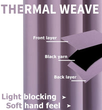 Kate Aurora 2 Piece 100% Hotel Thermal Blackout Lavender Grommet Top Curtain Panels - 50 in. W x 63 in. L, Lavender