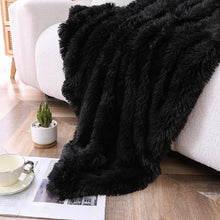 Kate Aurora Regal Luxe Oversized Ultra Soft & Fuzzy Lined Accent Throw Blanket - 50 in. W x 70 in. L - Black