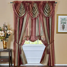 GoodGram Ombre Crushed Satin Sheer Single Window Curtains & Valances - 46 in. W x 42 in. L Single Valance, Burgundy