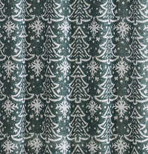 Kate Aurora Tis The Season Winter Christmas Trees & Snowflakes Green Fabric Shower Curtain - Standard Size