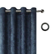 Kate Aurora Modern Art Contemporary 2 Pack Light Filtering Grommet Top Curtains - Navy Blue