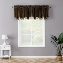 Kate Aurora Royal Living 2 Pack Beaded Tassel Trimmed Rod Pocket Velvet Window Valances - Taupe