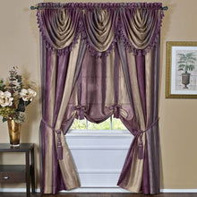 GoodGram Royal Ombre Crushed Semi Sheer Tie Up Single Window Curtain Shade - 50 in. W x 63 in. L, Aubergine