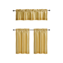 Kate Aurora Parisian Living Complete 3 Piece Lightweight Sheer Cafe Kitchen Curtain Tier & Valance Set - Gold