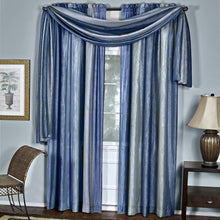 GoodGram Ombre Crushed Satin Sheer Single Window Curtains & Valances - 50 in. W x 144 in. L Single Scarf, Blue