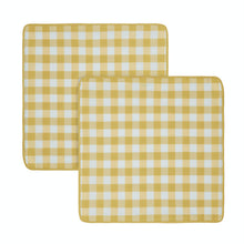 Kate Aurora 2 Pack Country Farmhouse Buffalo Plaid Zippered Pillow Covers - 18 in. W x 18 in. L, Yellow