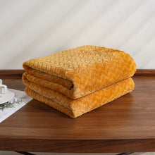 Kate Aurora Herringbone Shag Ultra Soft & Plush Accent Throw Blanket - 50 in. W x 60 in. L - Gold/Rust