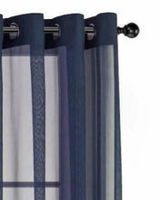 GoodGram Basic Home Grommet Top Sheer Single Window Curtain - 52 in. W x 45 in. L, Navy