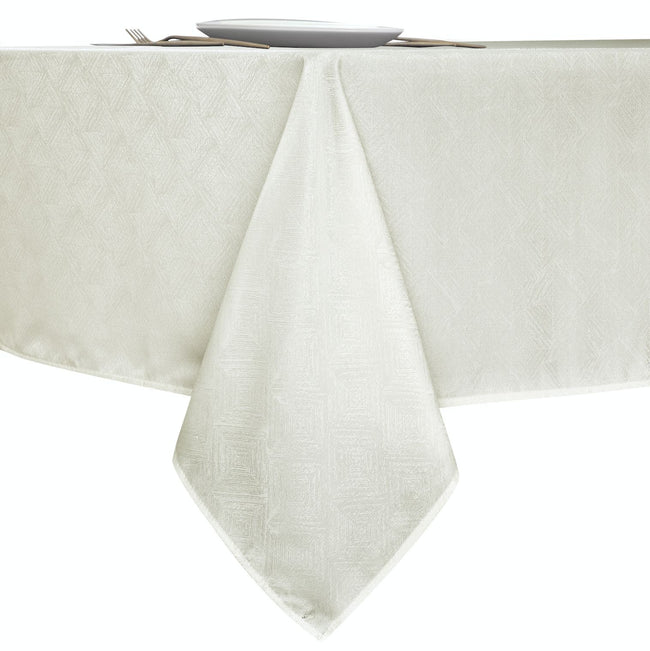 Kate Aurora Diamond Textured Spill And Stain Proof All Purpose Fabric Tablecloth - 60 in. W x 84 in. L (6-8 Chairs), Beige