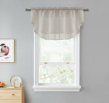 Kate Aurora Living Double Layered Sheer Rod Pocket Ascot Window Valances - 55 in. W x 24 in. L, Silver