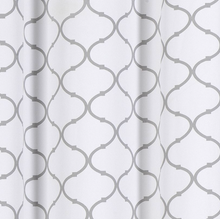 Kate Aurora Set of 2 Modern Elements Quatrefoil Lattice Poly Cotton Grommet Top Curtain Panels - Gray