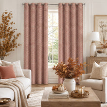 Kate Aurora 2 Pack Amari Contemporary Lattice Light Filtering Grommet Top Window Curtain Panels - Terracotta