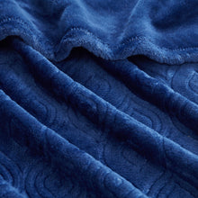 Kate Aurora Ultra Soft & Plush Modern Ogee Fleece Throw Blanket Covers - 50 in. W x 60 in. L - Navy
