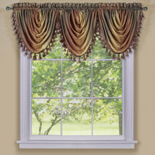 GoodGram Royal Ombre Crushed Semi Sheer Complete 6 Piece Window Curtain & Valance Set - 50 in. W x 84 in. L, Autumn