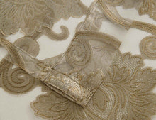 Kate Aurora 7 Piece Hampton Elegance Sheer Curtain Panels & Beaded Valances Set - Gold Gold