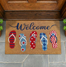 Kate Aurora Summer Fun Flip Flops Bristled Coir Outdoor Welcome Mat - 18"x30"