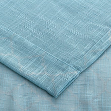 Kate Aurora 2 Piece Silver Sparkly Semi Sheer Trellis Quatrefoil Grommet Top Window Curtain Panels - 84 in. Long - Aqua