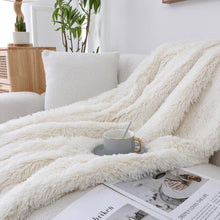 Kate Aurora Regal Luxe Oversized Ultra Soft & Fuzzy Lined Accent Throw Blanket - 50 in. W x 70 in. L - Beige