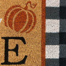 Kate Aurora Fall Autumn Plaid Home Sweet Home Pumpkin Bristled Outdoor All Season Welcome Mat - 18"x30"