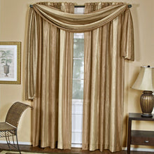 GoodGram Royal Ombre Crushed Semi Sheer Complete 3 Piece Window Curtains & Scarf Set - 42 in. W x 84 in. L, Sandstone