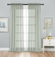 Kate Aurora 2 Piece Extra Long Custom Lux Rod Pocket Sheer Voile Window Curtains - 120 in. Long