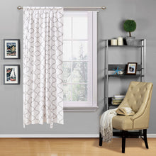 Kate Aurora Living Shabby Chic Trellis Quatrefoil Single Tie Up Window Curtain Shade - 42 in. W x 63 in. L, Gray