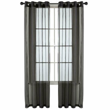 GoodGram Basic Home Grommet Top Sheer Single Window Curtain - 52 in. W x 45 in. L, Black