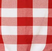 Kate Aurora Country Farmhouse Large Buffalo Plaid Tie Up Window Curtain With Ties - Red