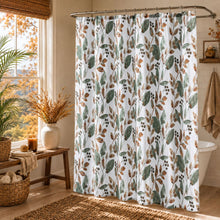 Kate Aurora Kali Autumn Botanical Retreat Fall Fabric Shower Curtain - Standard Size