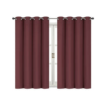 Kate Aurora 100% Thermal Blackout Bath & Kitchen Window Curtains - 50 in. W x 63 in. L, Red
