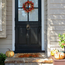 Kate Aurora Fall Autumn Foliage & Pumpkins Bristled Outdoor All Season Welcome Mat - 18"x30"