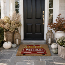 Kate Aurora Fall Harvest Welcome Pumpkin Truck Bristled Outdoor Welcome Mat - 18"x30"