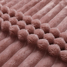 Kate Aurora Modern Lux Ultra Soft & Plush Ribbed Accent Throw Blanket - 50 in. W x 60 in. L - Rose