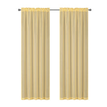 Kate Aurora Montauk Accents Ultra Lux 2 Piece Rod Pocket Gold Sheer Voile Window Curtain Panels - 84 in. Long